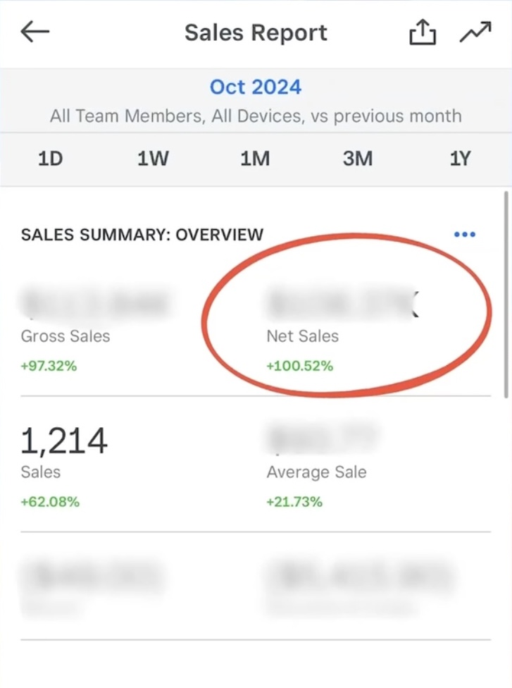 Sales Report — October 2024: +100.52% revenue increase